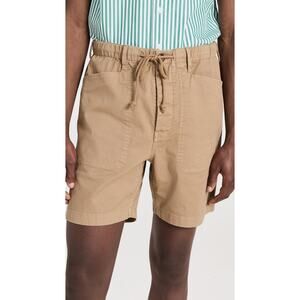 Alex Mill Pull-On Button Fly Casual Twill Shorts Khaki Camel Tan, Men's Medium